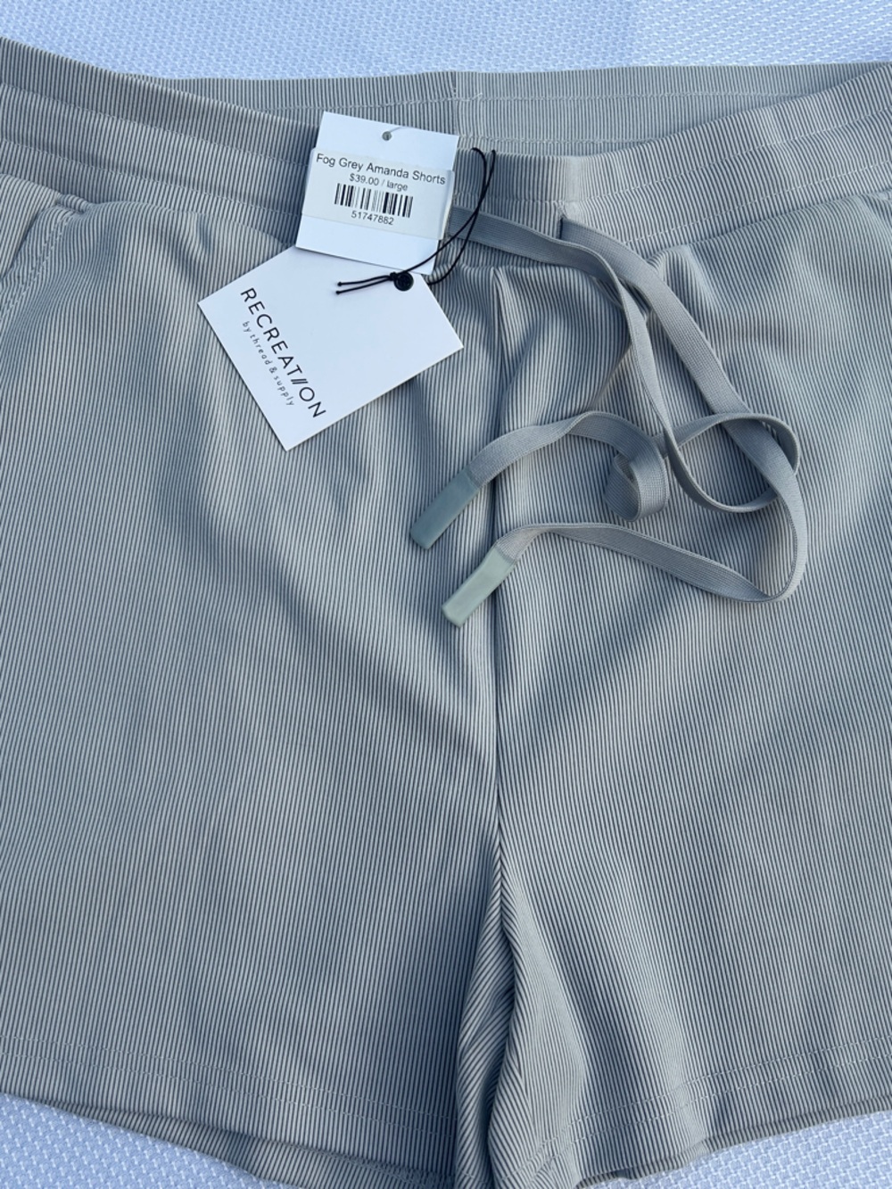 Thread & Supply Fog Grey Ribbed Amanda Shorts